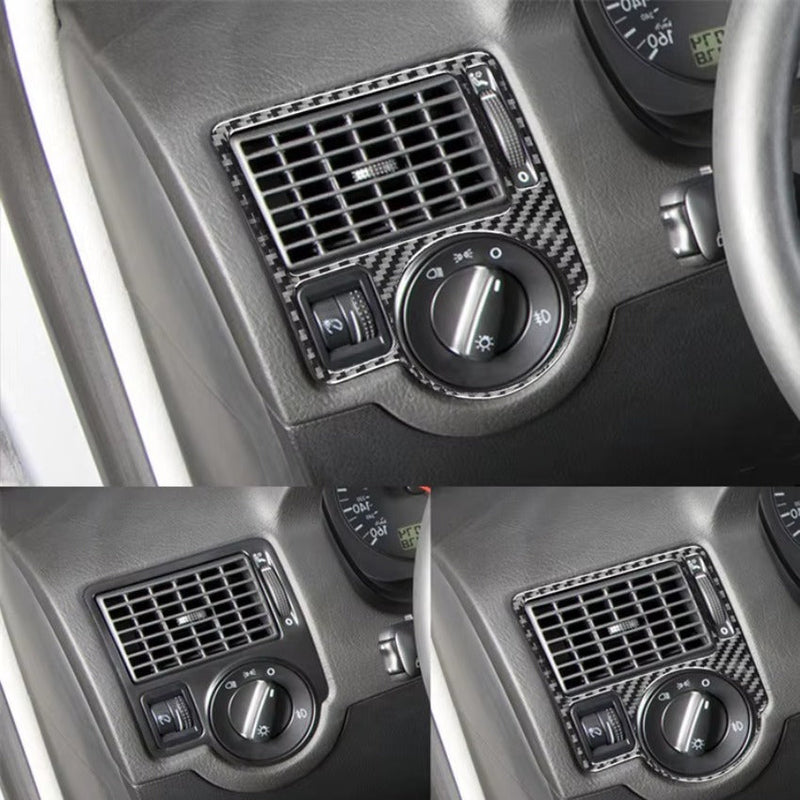 Carbon Fiber Inserts Imitation VW Golf 4 2mm - three-quarter view - Becquet Voiture