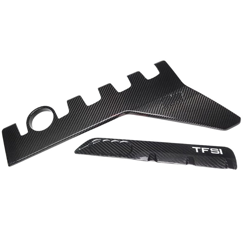 Inserts Carbone Moteur Audi RS3 8V 8Y Véritable - vue de face - Becquet Voiture