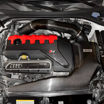 Inserts Carbone Moteur Audi RS3 8V 8Y Véritable - vue de profil - Becquet Voiture