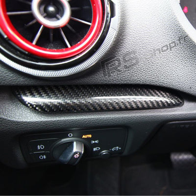 Inserts Carbone Portes Tableau Bord Audi A3 S3 RS3 8V - vue arrière - Becquet Voiture