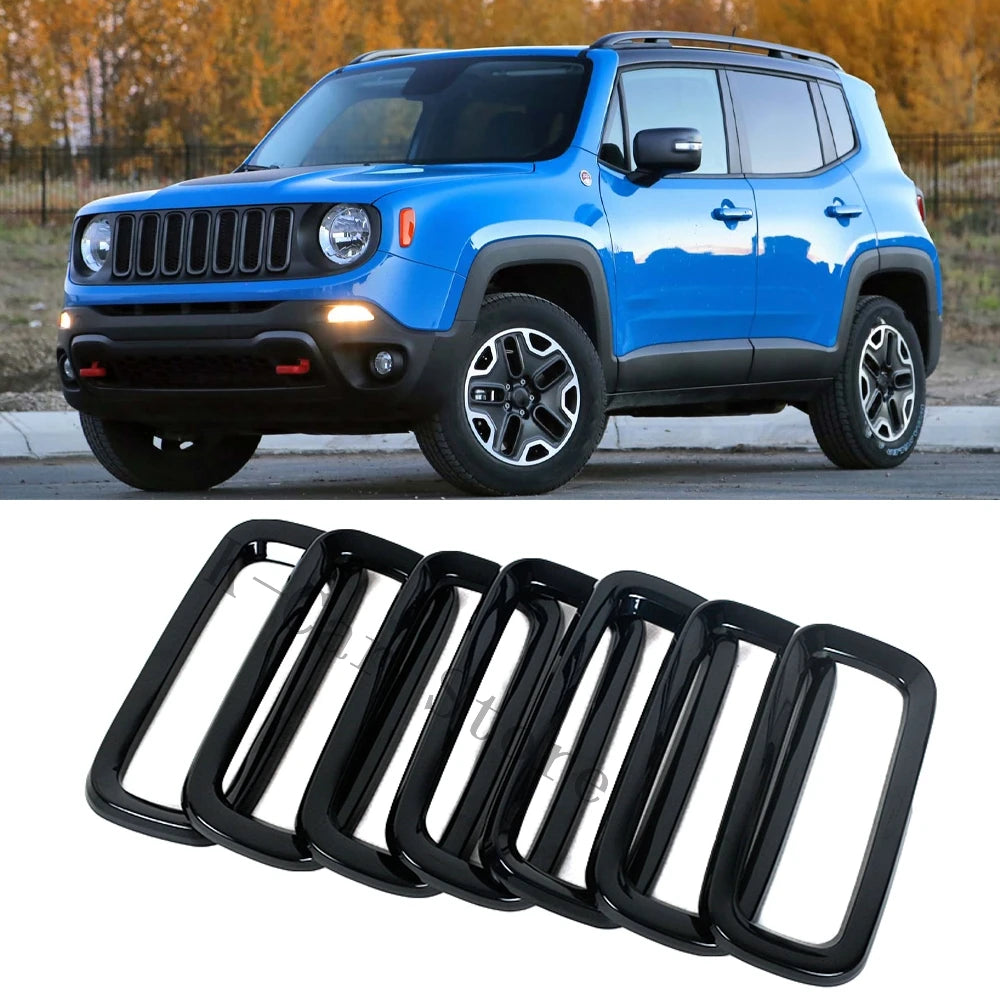 Inserts de Calandre Jeep Renegade 2015-2017 (7 Pièces) - vue de face - Becquet Voiture