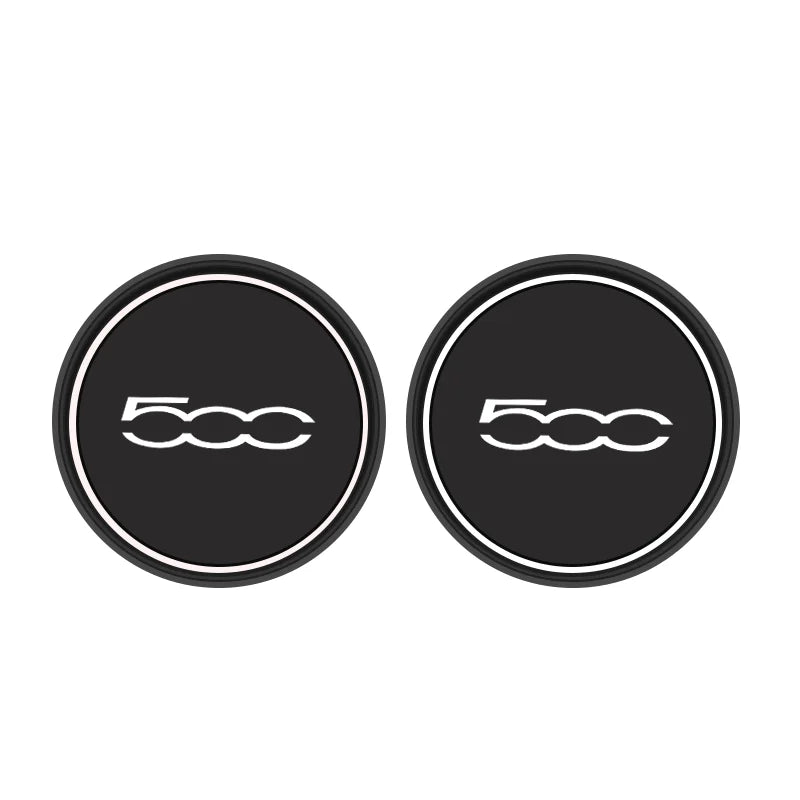 Cup holder inserts Fiat 500 500C 500X 500L 2 pieces - fitting detail - Becquet Voiture