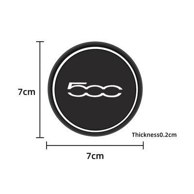 Inserts de Porte-Gobelet Fiat 500 500C 500X 500L (Kit 2 Pièces) - installé sur véhicule - Becquet Voiture