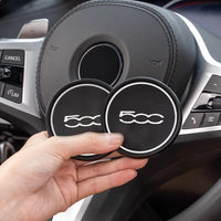 Cup holder inserts Fiat 500 500C 500X 500L 2 pieces - rear view - Becquet Voiture