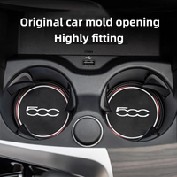 Cup holder inserts Fiat 500 500C 500X 500L 2 pieces - side view - Becquet Voiture