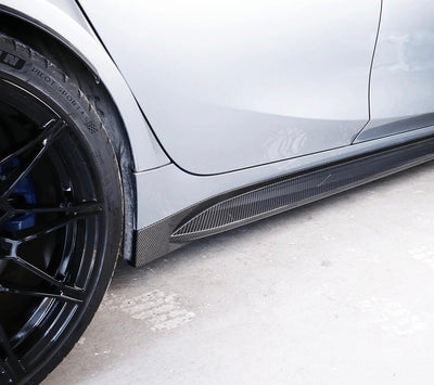 Jupes Latérales OEM+ Fibre Carbone BMW M3 G80 G82 - installé sur véhicule - Becquet Voiture