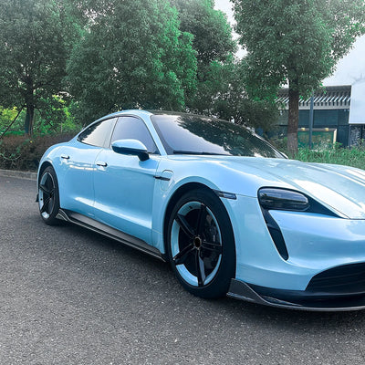 Jupes Latérales Porsche Taycan Turbo S 4S 2019-2024 - installé sur véhicule - Becquet Voiture