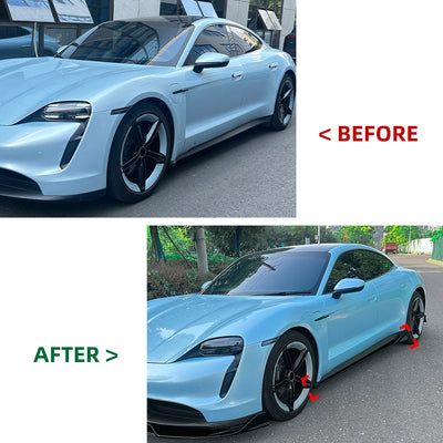 Jupes Latérales Porsche Taycan Turbo S 4S 2019-2024 - vue de profil - Becquet Voiture