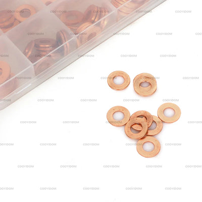 Kit 150 Rondelles Cuivre Joints Injecteur Diesel Common Rail - vue de trois-quarts - Becquet Voiture