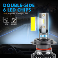 Kit 2 Ampoules LED 9008 H13 Hi Lo 6000K 12V - installé sur véhicule - Becquet Voiture