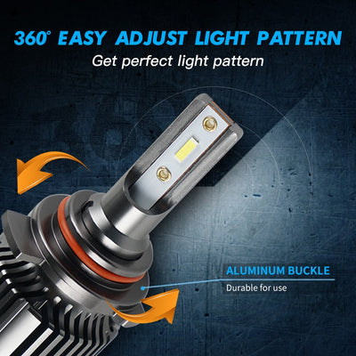 Kit 2 Ampoules LED 9008 H13 Hi Lo 6000K 12V - vue de profil - Becquet Voiture