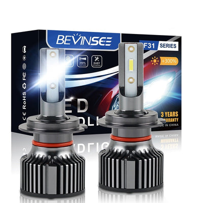 Kit 2 Ampoules LED 9008 H13 Hi Lo 8000K 12V - vue de face - Becquet Voiture