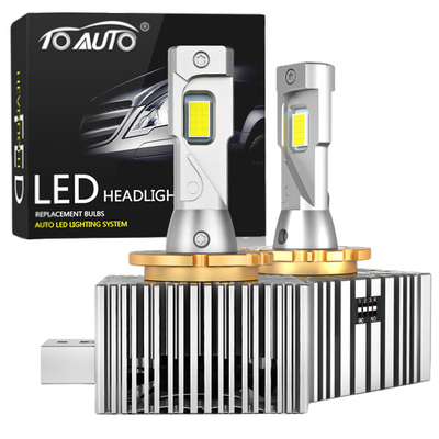 Kit 2 Ampoules LED D1S 6500K 130W 90000LM - vue de face - Becquet Voiture
