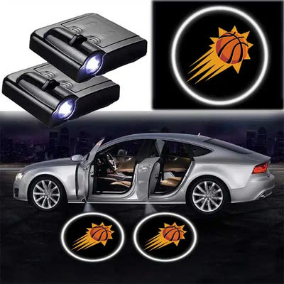 Kit 2x Projecteurs LED Logo Phoenix Suns Pour Portes Voiture - vue de face - Becquet Voiture