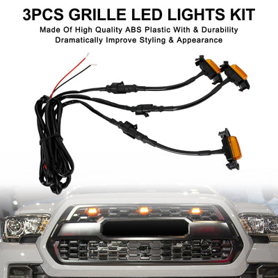 Kit 3 LED Ambre Calandre Toyota Tacoma TRD PRO 2001-2023 - vue arrière - Becquet Voiture