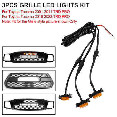 Kit 3 LED Ambre Calandre Toyota Tacoma TRD PRO 2001-2023 - vue de trois-quarts - Becquet Voiture