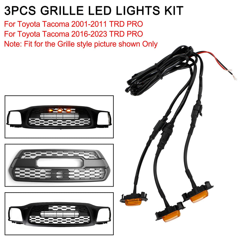 Kit 3 LED Ambre Calandre Toyota Tacoma TRD PRO 2001-2023 - vue de trois-quarts - Becquet Voiture