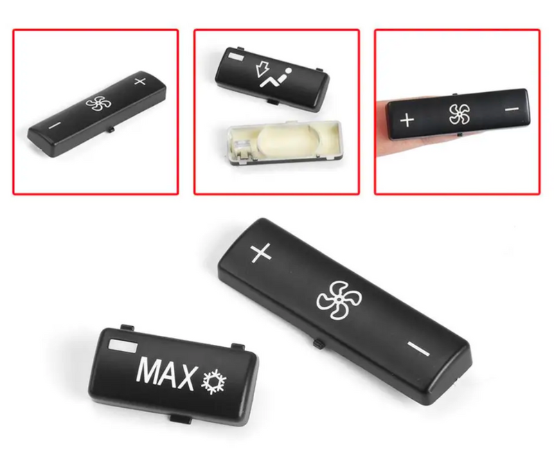 Kit boutons climatisation chauffage BMW Série 5 E39 1996-2003 - vue arrière - Becquet Voiture