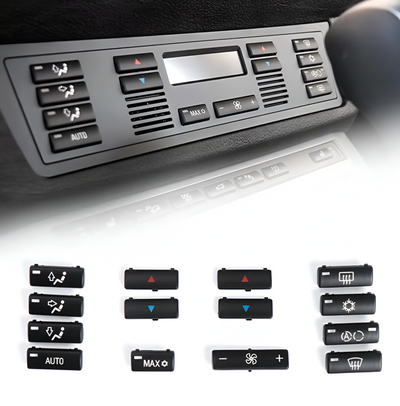 Kit boutons climatisation chauffage BMW Série 5 E39 1996-2003 - vue de face - Becquet Voiture
