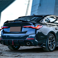Heckkarosserie-Kit in glänzendem Schwarz für BMW 4er G26 - Seitenansicht - Becquet Voiture