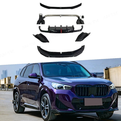 Kit Carrosserie BMW X1 U11 2023-2025 Noir Brillant - vue de face - Becquet Voiture