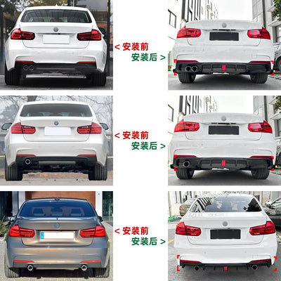 Kit Carrosserie Noir Brillant BMW Série 3 F30 2013-2019 - vue de trois-quarts - Becquet Voiture