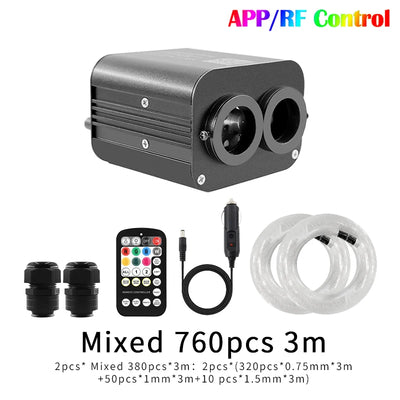 Kit Ciel Étoilé Fibre Optique pour Voiture 20W - installé sur véhicule 2 - Becquet Voiture