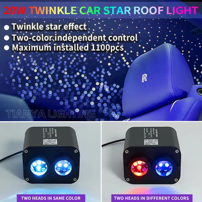 Kit Ciel Étoilé Fibre Optique pour Voiture 20W - vue de trois-quarts - Becquet Voiture