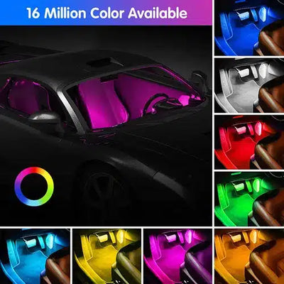 Kit d'Ambiance LED Intérieur Voiture 48 LED DC 12V App - vue arrière - Becquet Voiture
