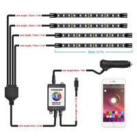 Kit d'Ambiance LED Intérieur Voiture 48 LED DC 12V App - vue de profil - Becquet Voiture