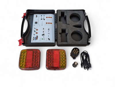 Kit feux remorque LED magnétiques sans fil rechargeable USB - vue de face - Becquet Voiture