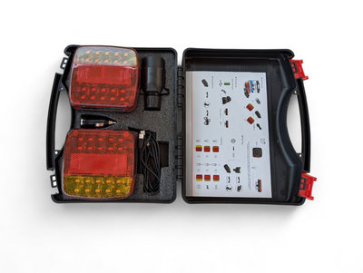 Kit feux remorque LED magnétiques sans fil rechargeable USB - vue de profil - Becquet Voiture