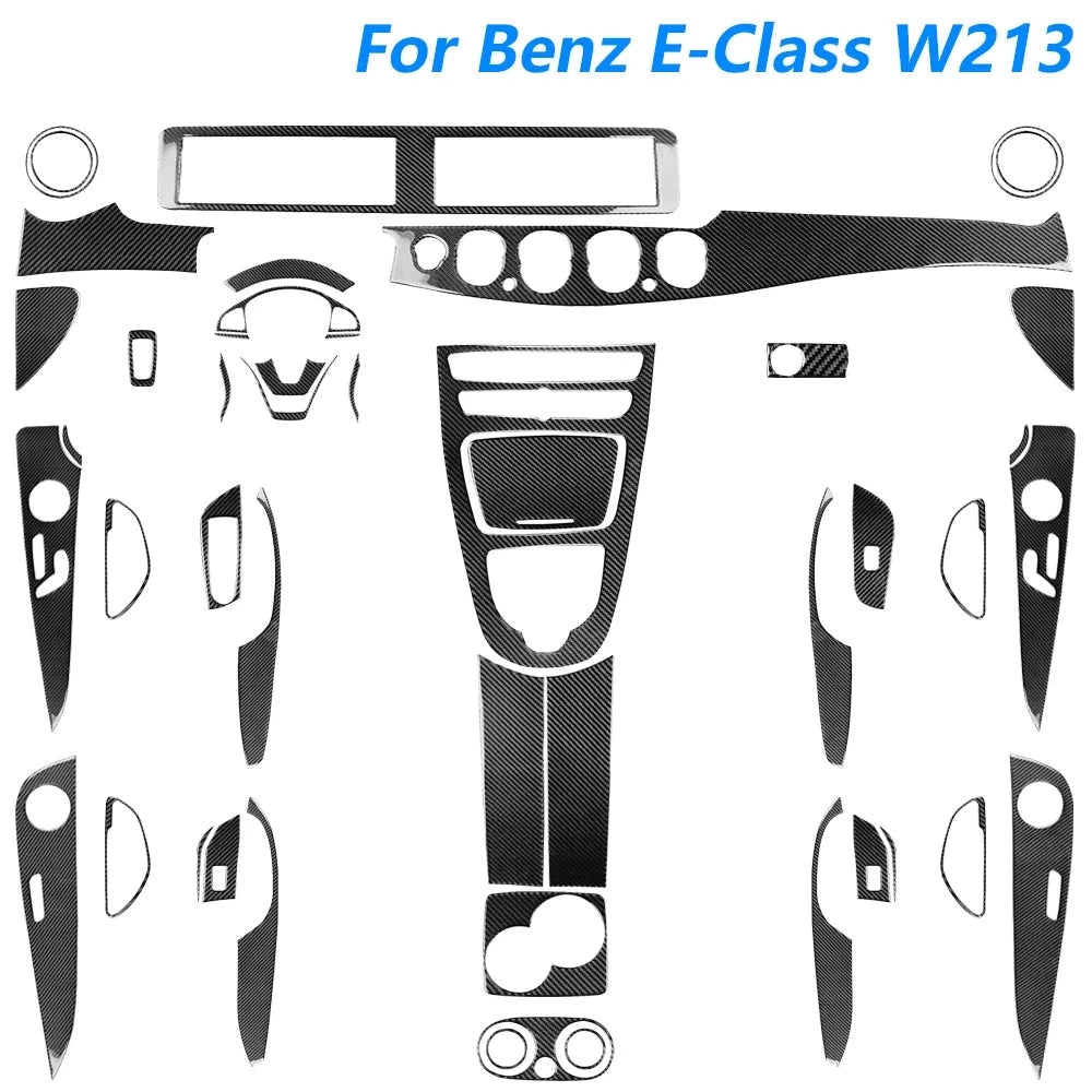 Kit Fibre Carbone Intérieur Mercedes Classe E W213 - vue de face - Becquet Voiture