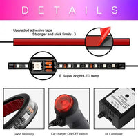Kit LED Intérieur Voiture 72 LEDs RGB Contrôle APP Bluetooth - vue de profil - Becquet Voiture