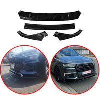 Kit Lèvre Avant Audi Q8 2018+ (4 Pièces) - vue de face - Becquet Voiture
