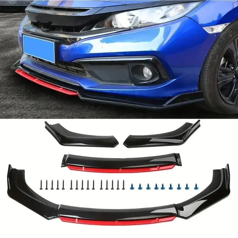 4-piece universal front bumper blade - rear view - Becquet Voiture