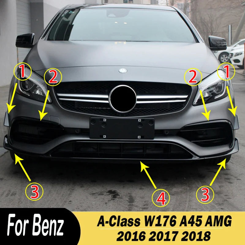 Kit Pare-Chocs Avant Mercedes Classe A W176 A45 2016-2018 - vue de face - Becquet Voiture