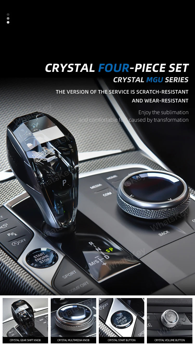 Kit Pommeau Cristal 4 Pièces BMW G20 G21 X3 X5 X6 X7 - vue de face 2 - Becquet Voiture
