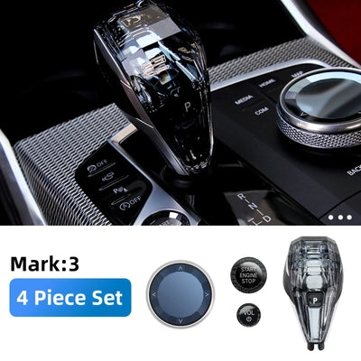Kit Pommeau Cristal 4 Pièces BMW X3 X5 X6 Série 3 4 7 - détail du montage 2 - Becquet Voiture
