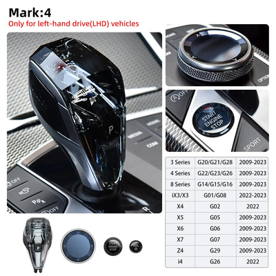 Kit Pommeau Cristal 4 Pièces BMW X3 X5 X6 Série 3 4 7 - packshot studio 3 - Becquet Voiture