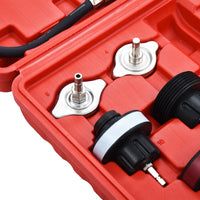 14-piece universal radiator pressure tester kit - fitted on vehicle - Becquet Voiture