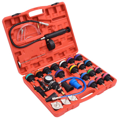 Kit Testeur Pression Radiateur 28 Pieces Mallette - vue de profil - Becquet Voiture