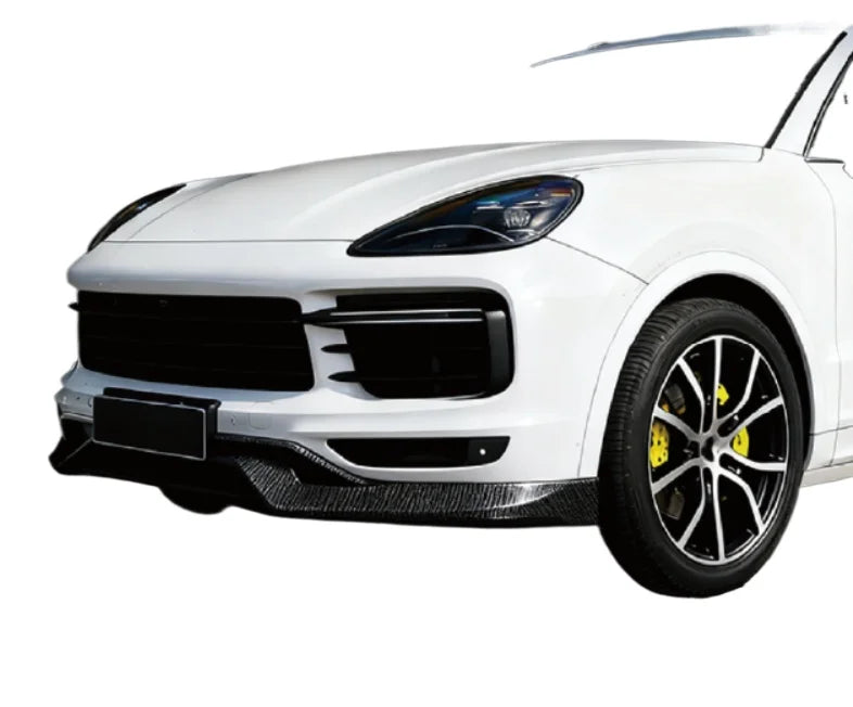 Lame Avant Porsche Cayenne Fibre de Carbone - installé sur véhicule - Becquet Voiture