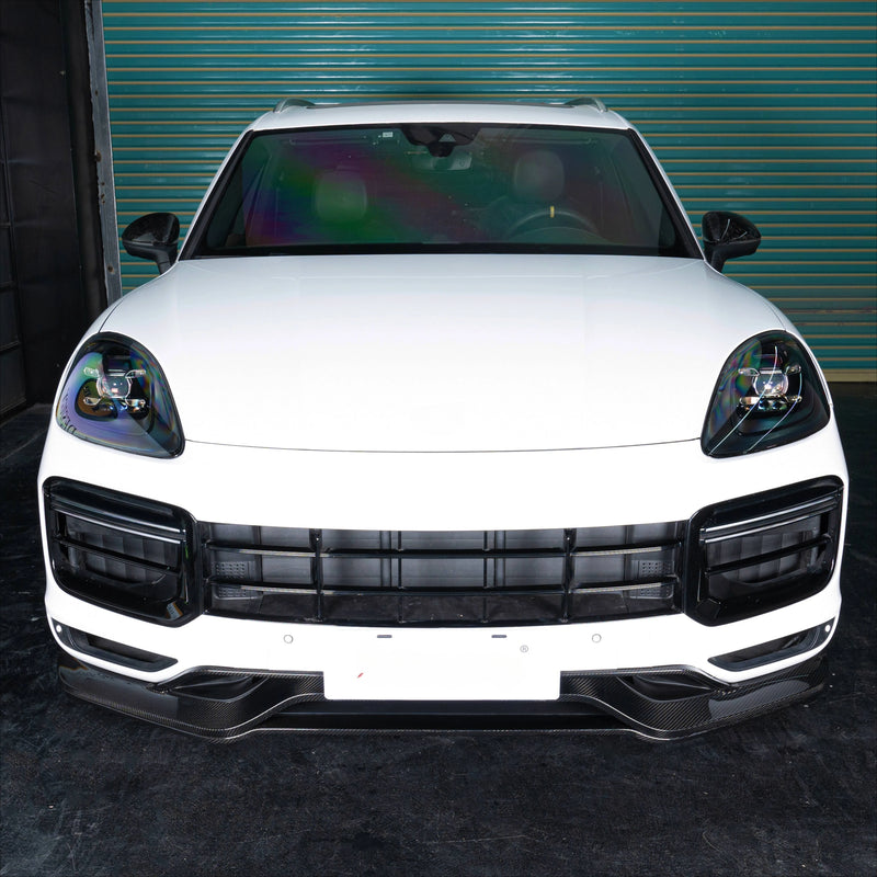 Lame Avant Porsche Cayenne Fibre de Carbone - vue de face - Becquet Voiture