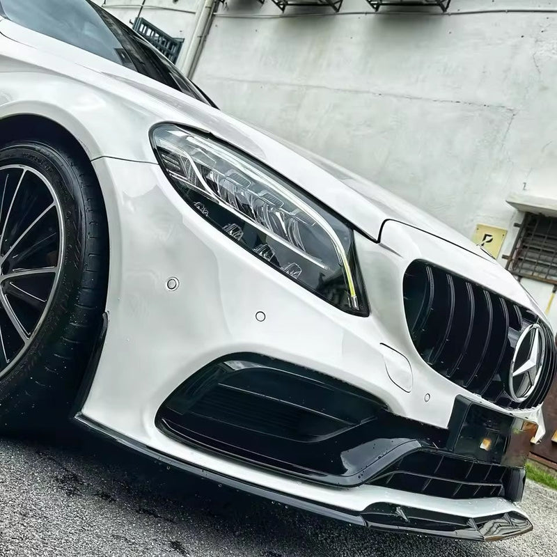 Lame Avant Splitter Pare-Choc Mercedes Classe C W205 C63 AMG - vue arrière 2 - Becquet Voiture