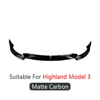 Lame Avant Tesla Model 3 Model Y 2016-2024 Look Carbone - détail du montage 3 - Becquet Voiture