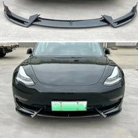 Lame Avant Tesla Model 3 Model Y 2016-2024 Look Carbone - packshot studio - Becquet Voiture