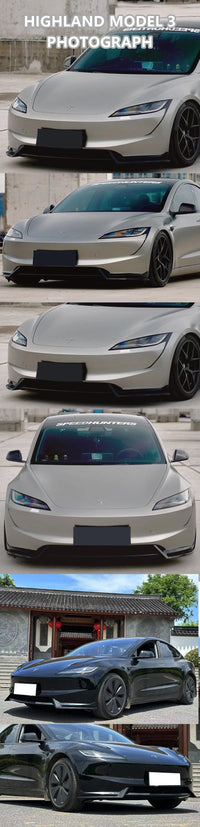 Lame Avant Tesla Model 3 Model Y 2016-2024 Look Carbone - vue de dessus - Becquet Voiture