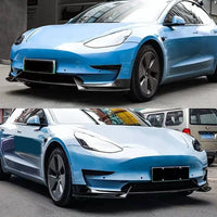 Lame Avant Tesla Model 3 Model Y 2016-2024 Look Carbone - vue de profil - Becquet Voiture