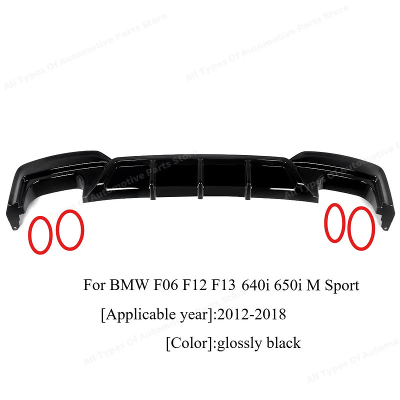 Lame de Diffuseur Arrière BMW Série 6 F06 F12 F13 M Sport 2012-2018 - vue de dessus - Becquet Voiture